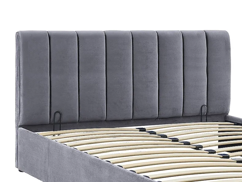 Кровать полуторная бархатная SIGNAL MONTREAL Velvet, серый, 140x200 фото №6
