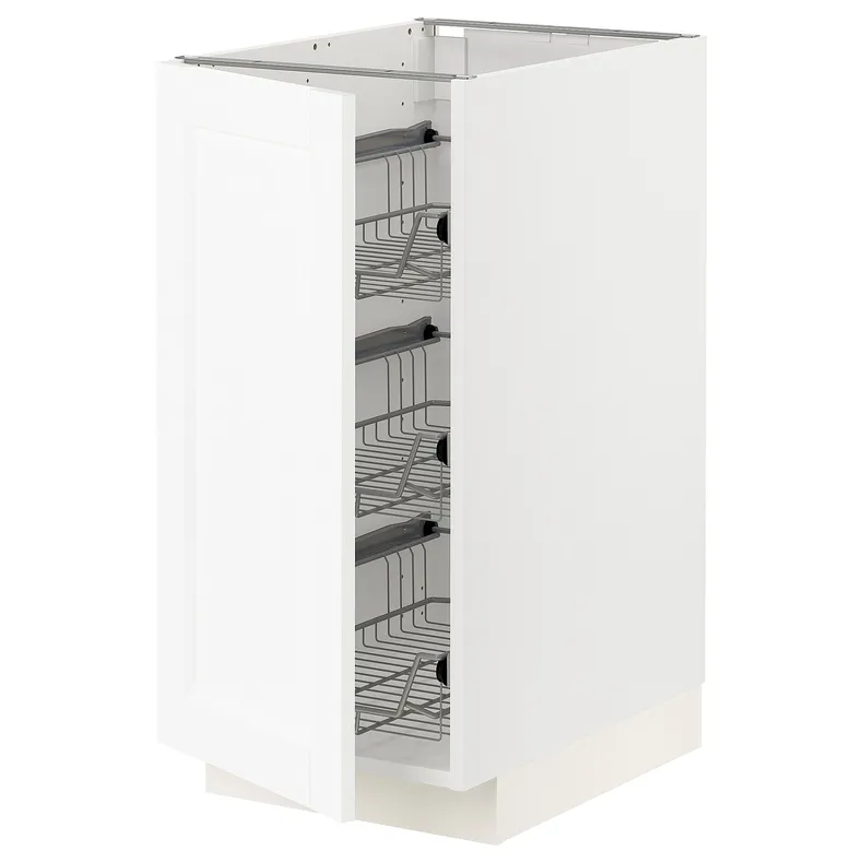 IKEA METOD МЕТОД, напольный шкаф / проволочные корзины, белый Энкёпинг / белая имитация дерева, 40x60 см 294.733.67 фото №1