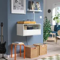 IKEA EKET, настенная полка для мультимедиа с монтажной шиной, белый, 70x35x35 см 295.808.81 фото thumb №2