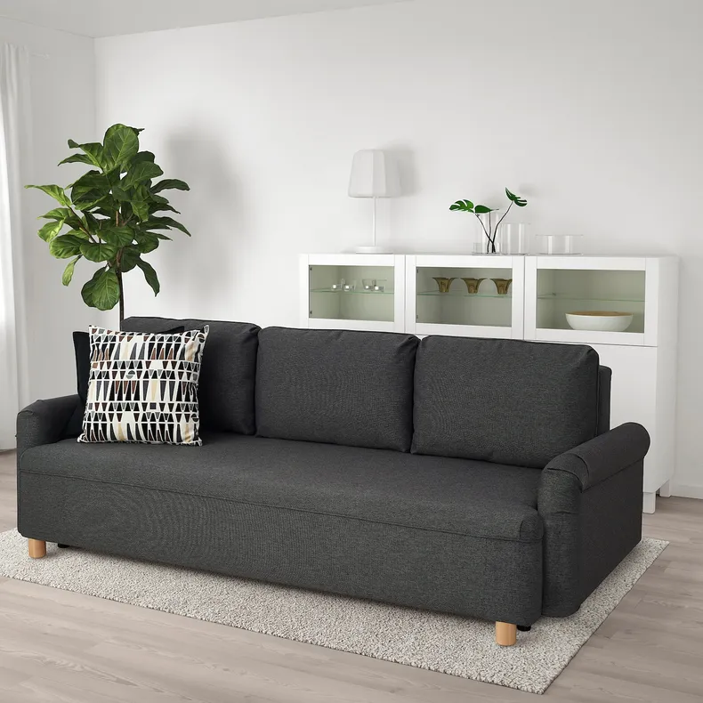 IKEA GRIMHULT ГРІМХУЛЬТ, 3-місний диван-ліжко, сірий 404.856.32 фото №2