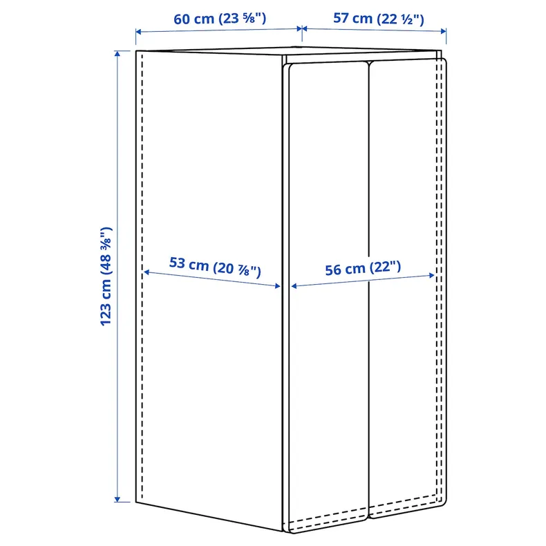 IKEA SMÅSTAD СМОСТАД / PLATSA ПЛАТСА, гардероб, белый / белый, 60x57x123 см 894.282.73 фото №5