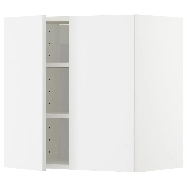 IKEA METOD МЕТОД, навесной шкаф с полками / 2дверцы, белый / Рингхульт белый, 60x60 см 494.582.38 фото №1