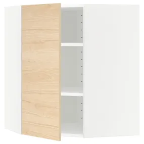 IKEA METOD МЕТОД, кутова навісна шафа з полицями, білий / АСКЕРСУНД під світлий ясен, 68x80 см 192.157.55 фото