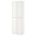 IKEA SMÅSTAD СМОСТАД / PLATSA ПЛАТСА, гардероб, білий з каркасом / з 2 штангами для одягу, 60x42x181 см 194.263.57 фото thumb №1