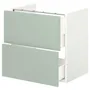 IKEA ENHET ЭНХЕТ, напольный шкаф для раковины,2 ящика, белый / бледный серо-зеленый, 60x42x60 см 094.968.69 фото
