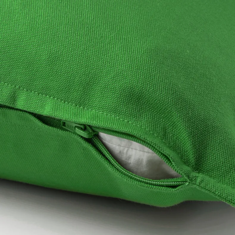 IKEA GURLI ГУРЛІ, чохол на подушку, яскраво-зелений, 50x50 см 605.541.20 фото №4