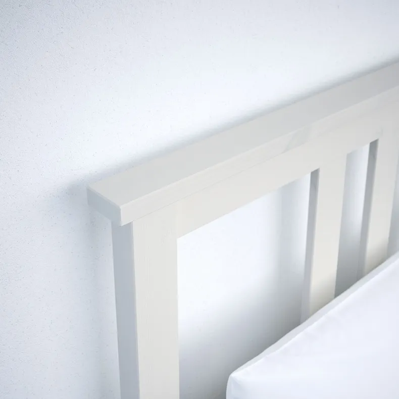 IKEA HEMNES ХЕМНЕС, каркас ліжка з матрацом, біла морилка / ОКРЕХАМН жорсткий, 90x200 см 595.368.15 фото №7