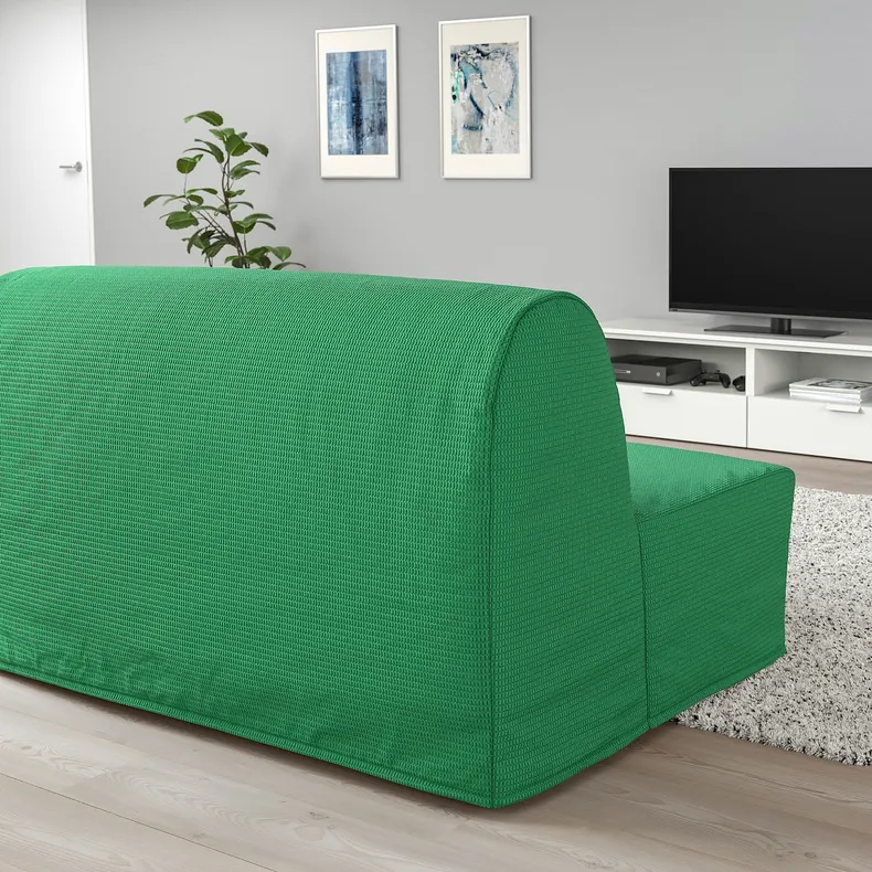 IKEA LYCKSELE HÅVET ЛИКСЕЛЕ ХОВЕТ, 2-местный диван-кровать, Вансбро ярко-зеленый 293.871.38 фото №3