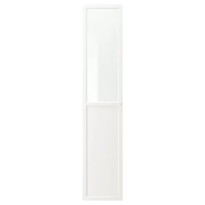 IKEA OXBERG ОКСБЕРГ, панель / скляні дверцята, білий, 40x192 см 502.755.58 фото №1
