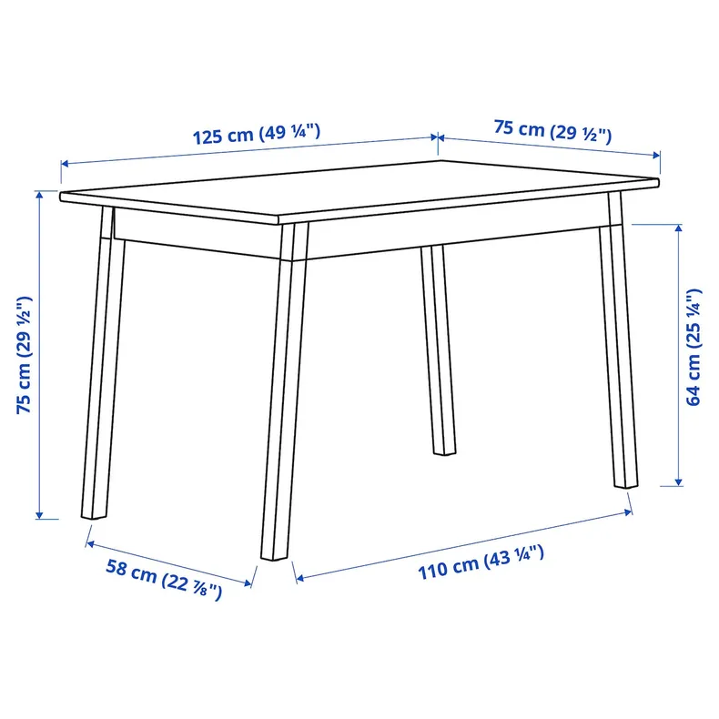 IKEA PINNTORP ПІННТОРП / STEFAN СТЕФАН, стіл+4 стільці, світло-коричнева пляма біла пляма / книза сіра / бежева, 125 см 395.478.34 фото №3