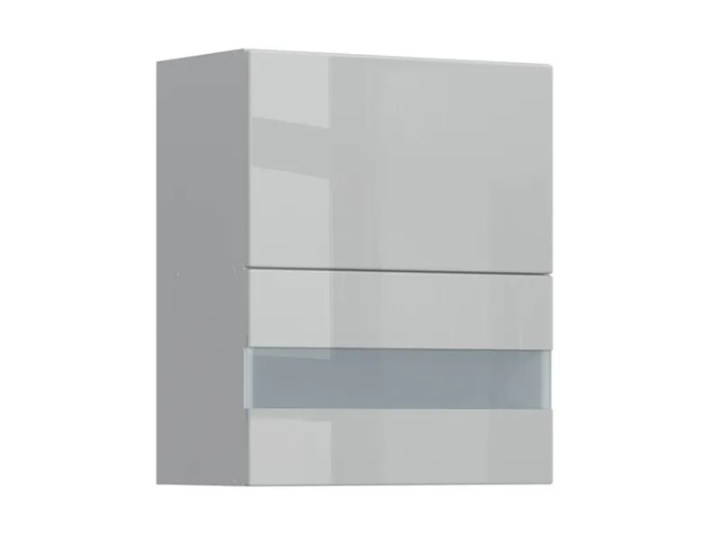 Кухонный шкаф BRW Top Line 60 см с навесной витриной серый глянец, серый гранола/серый глянец TV_G2O_60/72_OV/O-SZG/SP фото №2