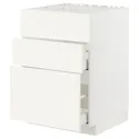 IKEA METOD МЕТОД / MAXIMERA МАКСИМЕРА, шкаф под мойку+3фасада / 2ящика, белый / Вальстена белый, 60x60 см 695.071.86 фото thumb №1