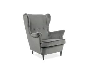 М'яке крісло оксамитове SIGNAL LORD Velvet, Bluvel 14 - сірий фото