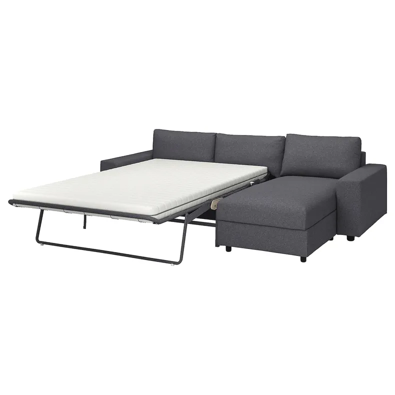 IKEA VIMLE ВІМЛЕ, 3-місний диван із кушеткою, з широкими підлокітниками Gunnared / середньо-сірий 695.452.87 фото №1