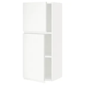 IKEA METOD МЕТОД, навесной шкаф с полками / 2дверцы, белый / Воксторп матовый белый, 40x100 см 194.648.82 фото