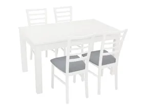 BRW Комплект: стол 140-180х80 см + 2 стула BRW BRYK 2, серый/белый STO/BRYK2_4MAR/POZ/2-BAL/TX098 фото