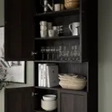 IKEA BILLY БИЛЛИ / OXBERG ОКСБЕРГ, стеллаж с дверцами / доп. модулем, темно-коричневая имитация дуб, 80x30x237 см 094.833.72 фото thumb №4