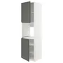 IKEA METOD МЕТОД, висока шафа для дух, 2 дверцят / пол, білий / Voxtorp темно-сірий, 60x60x220 см 194.582.30 фото