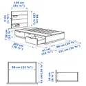 IKEA NORDLI НОРДЛИ, кровать с отд д / хранения и матрасом, с жестким изголовьем из антрацита / акрехамна, 90x200 см 295.368.69 фото thumb №17