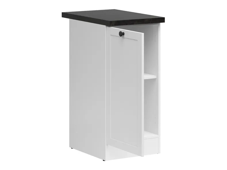 BRW Junona Line базовый шкаф для кухни 40 см левый с топом белый, белый/белый/металлический сланцевый черный/золотой D1D/40/82_L_ZBL-BI/BI/LMC фото №3