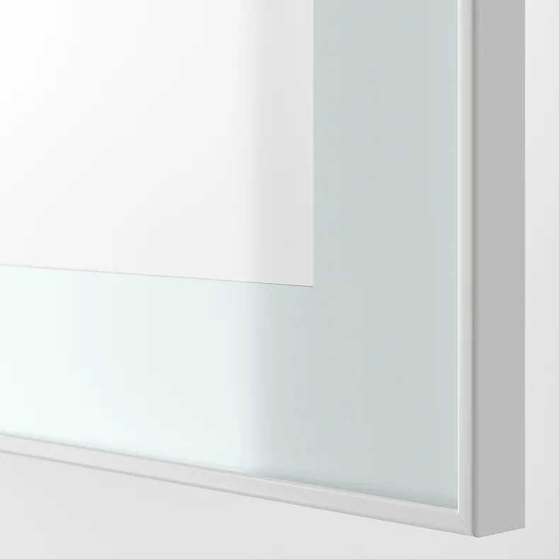 IKEA BESTÅ БЕСТО, стеллаж со стеклянн дверью, Стекло Glassvik белое/белое/светло-зеленое прозрачное стекло, 60x22x64 см 095.810.04 фото №3