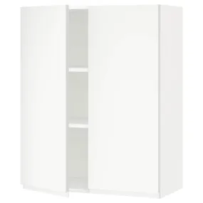 IKEA METOD МЕТОД, навесной шкаф с полками / 2дверцы, белый / Воксторп матовый белый, 80x100 см 194.613.79 фото