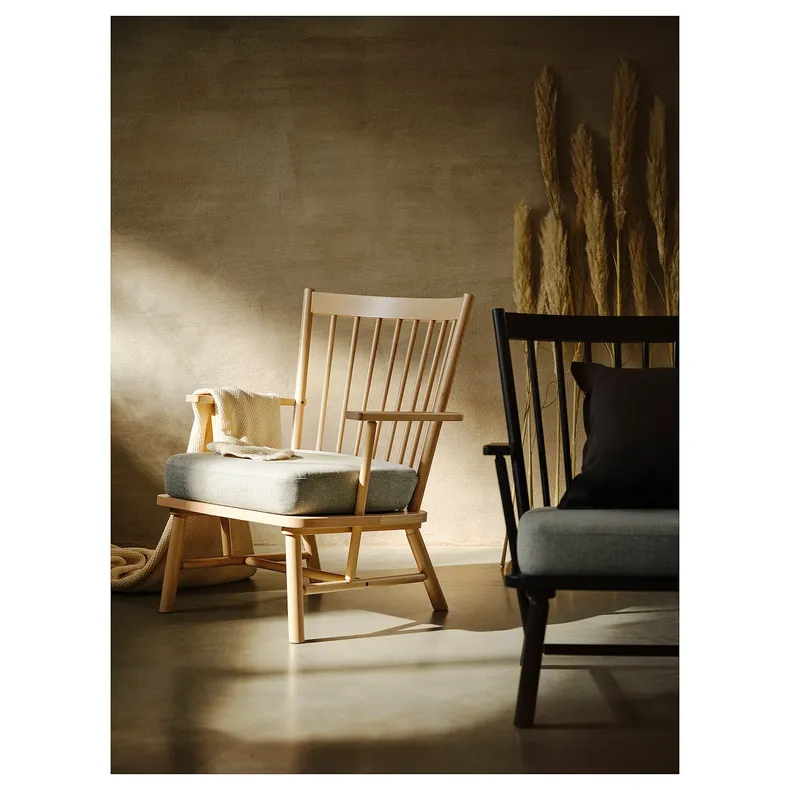 IKEA PERSBOL ПЕРСБОЛ, кресло, Береза / Тибблби бежевый / серый 503.501.90 фото №4
