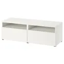 IKEA BESTÅ БЕСТО, тумба под ТВ, с ящиками, белый / Лапвикен белый, 120x42x39 см 393.991.74 фото thumb №1