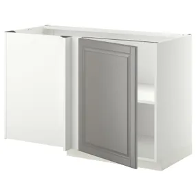 IKEA METOD МЕТОД, угловой напольный шкаф с полкой, белый / бодбинский серый, 128x68 см 494.673.94 фото