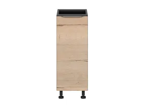 BRW Sole L6 30 см левый кухонный шкаф с ящиком дуб галифакс натуральный, Черный/дуб галифакс натур FM_D1S_30/82_L/SMB-CA/DHN фото