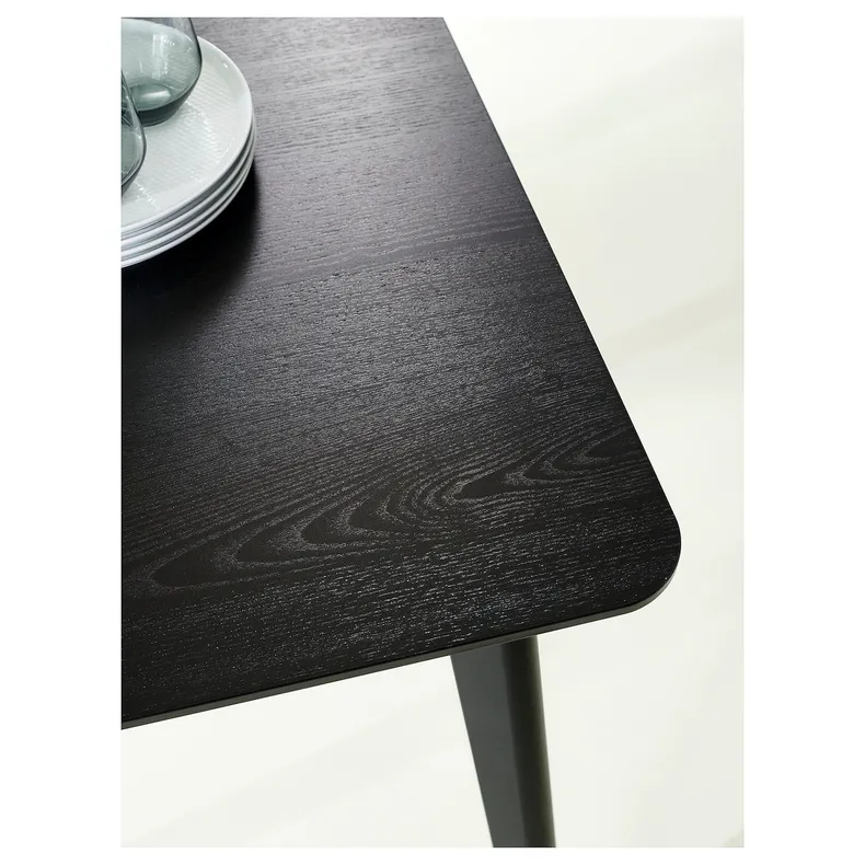 IKEA LISABO ЛІСАБО / ÄLVSTA ЕЛЬВСТА, стіл+2 стільці, чорний/ротанговий чорний, 88x78 см 095.683.71 фото №2