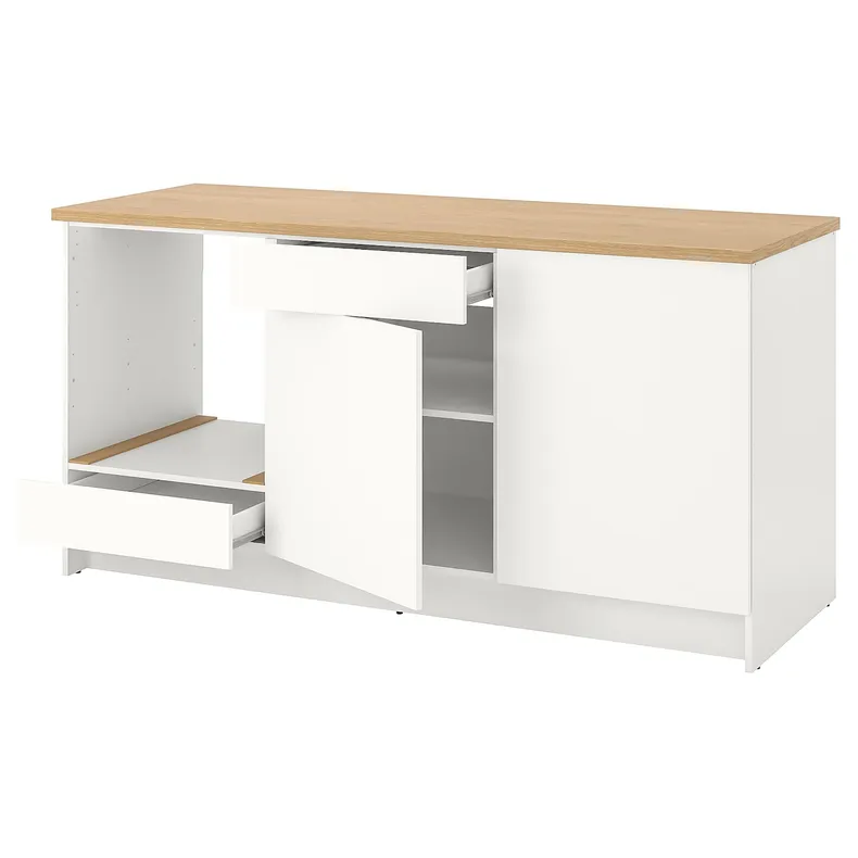 IKEA KNOXHULT КНОКСХУЛЬТ, напольный шкаф с дверцами и ящиком, белый, 180 см 703.267.88 фото №1