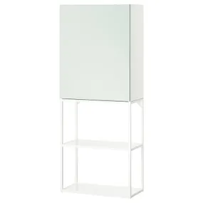 IKEA ENHET ЕНХЕТ, шафа, білий/блідо-сіро-зелений, 60x32x150 см 195.479.48 фото