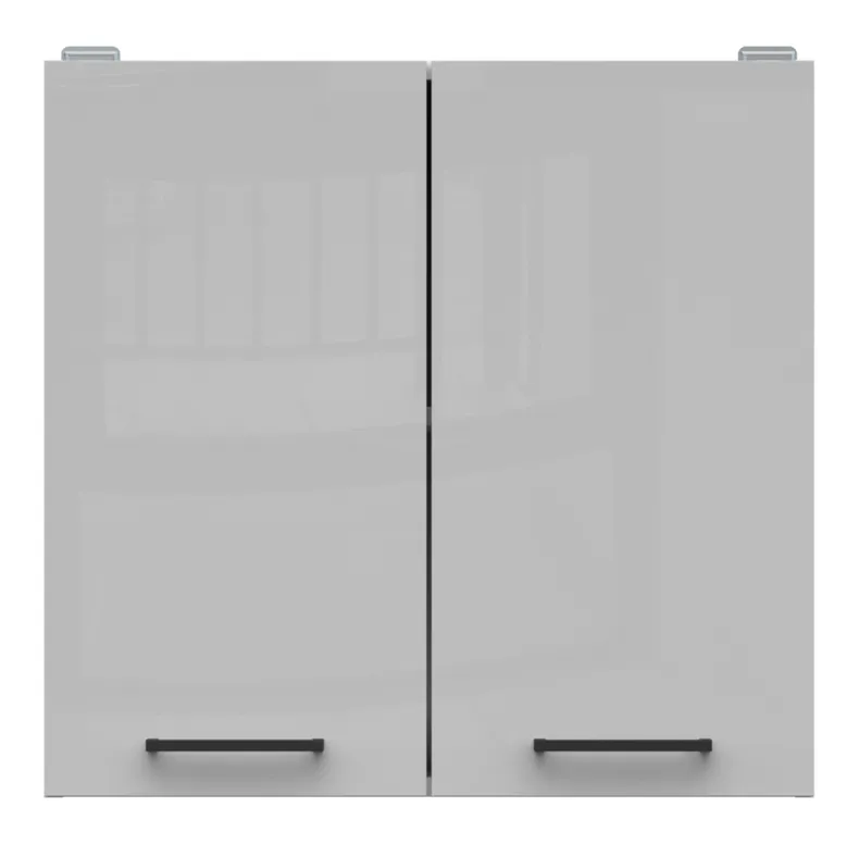 BRW Кухонный верхний шкаф Junona Line 80 см двухдверный светло-серый глянец, белый G2D/80/57-BI/JSZP фото №1