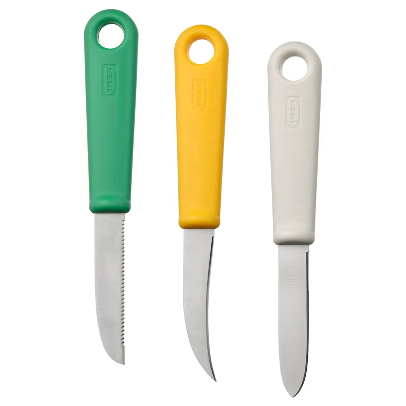 IKEA UPPFYLLD УППФИЛЛД, нож для чистки овощей / фруктов,3 шт., различные цвета 505.219.41 фото №1