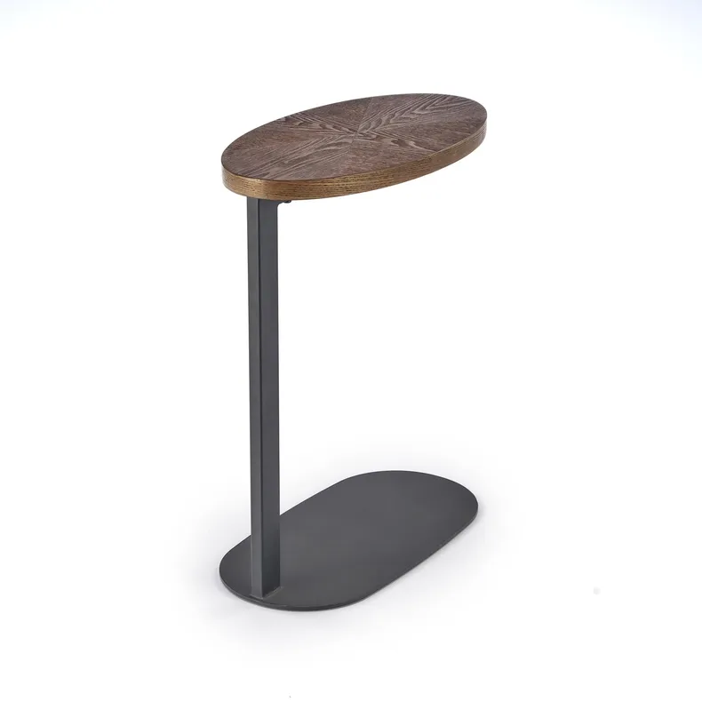 Журнальный стол из дерева HALMAR DELPHI, 48x26 см, орех / каркас из металла: черный фото №5