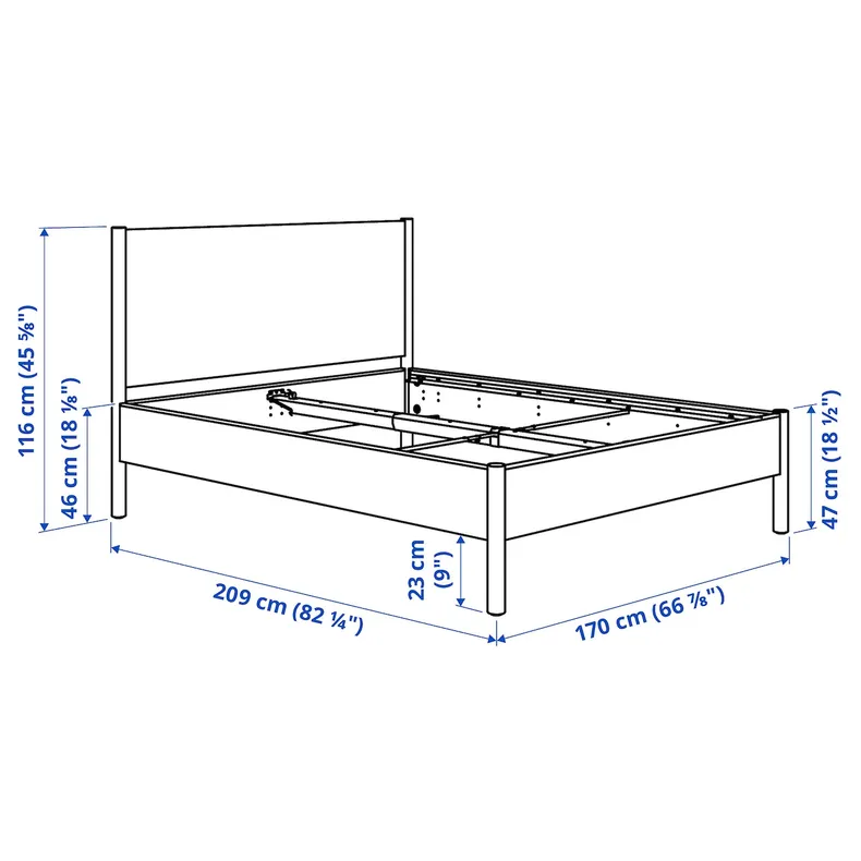 IKEA TONSTAD, каркас кровати, дуб, 160x200 см 106.036.32 фото №6