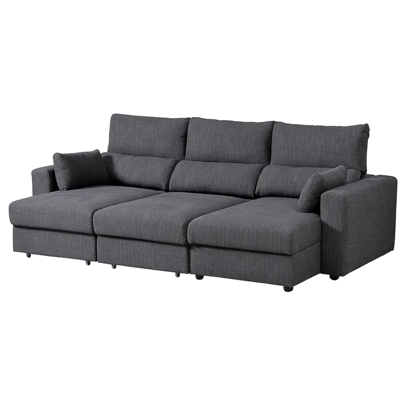 IKEA ESKILSTUNA ЕСКІЛЬСТУНА, 3-місний диван із кушеткою, Горючий антрацит 595.201.93 фото №2