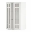 IKEA METOD МЕТОД, настінна шафа, полиці / 2 склх дверц, білий / стенсундський білий, 60x100 см 794.545.97 фото thumb №1