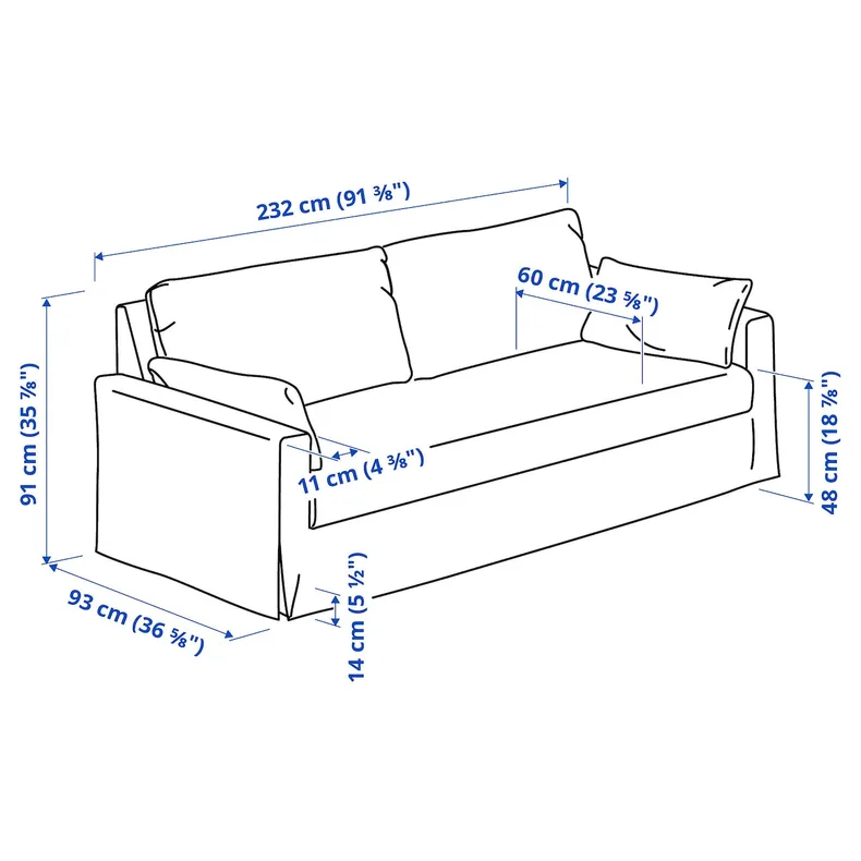 IKEA HYLTARP ХИЛЬТАРП, 3-местный диван, Грензель серый фото №5