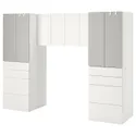 IKEA SMÅSTAD СМОСТАД, комбинация д / хранения, белый / серый, 240x57x181 см 394.319.23 фото thumb №1