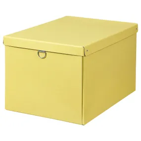 IKEA NIMM НІММ, коробка для зберігання з кришкою, жовтий, 35x50x30 см 705.959.93 фото