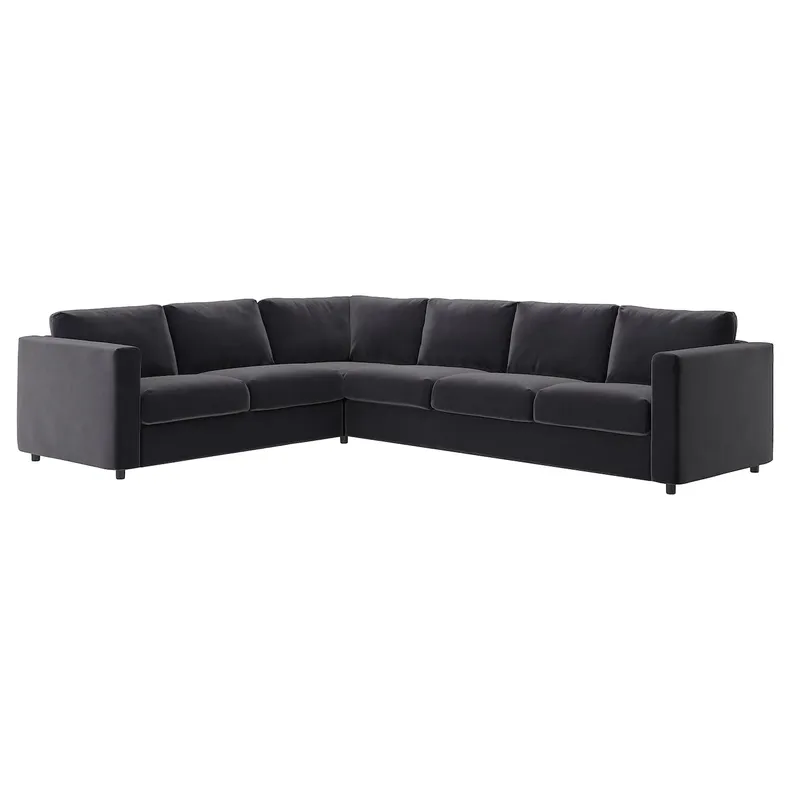 IKEA VIMLE ВІМЛЕ, чохол для кутового дивана, 5-місний, Джупард темно-сірий 494.341.53 фото №2