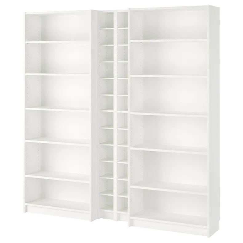 IKEA BILLY БІЛЛІ / GNEDBY ГНЕДБЮ, книжкова шафа, білий, 200x28x202 см 990.178.36 фото №1
