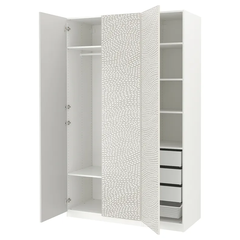 IKEA PAX ПАКС / MISTUDDEN МИСТУДДЕН, гардероб, комбинация, белый / серый узор, 150x60x236 см 295.210.66 фото №1