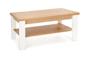 Журнальний стіл HALMAR JENNA 120x60 см, стільниця : натуральний гікорі, ніжки : білі фото