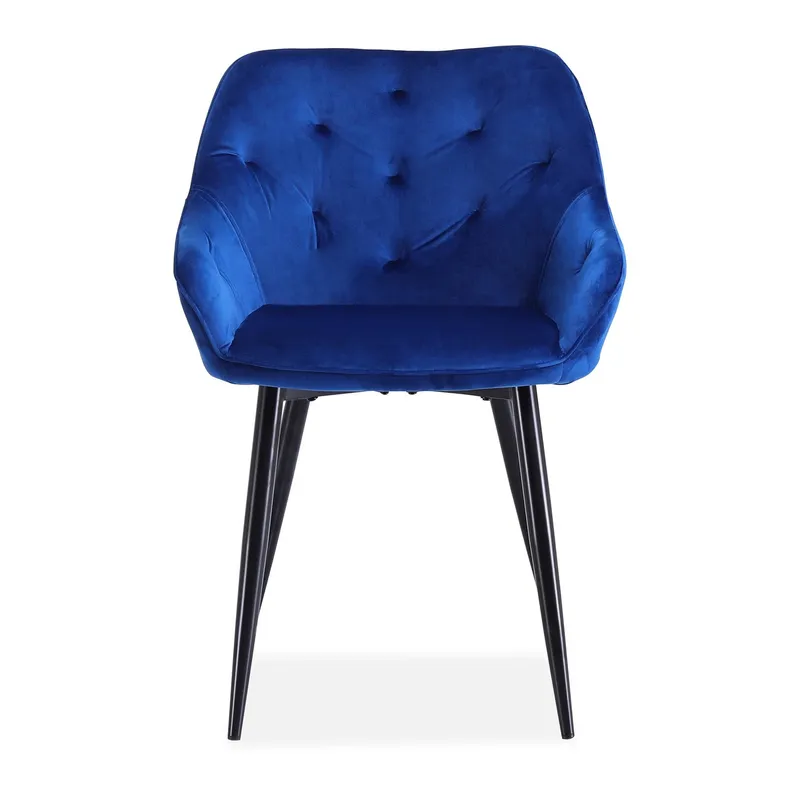 Кухонный стул бархатный HALMAR K487 Velvet, BLUVEL 86 - темно-синий фото №4