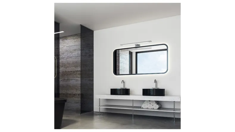 BRW Сяйво світлодіодний металевий настінний світильник для ванної кімнати сріблястий 086753 фото №3