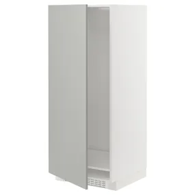 IKEA METOD МЕТОД, висока шафа для холодильнка / морозил, білий / Хавсторп світло-сірий, 60x60x140 см 995.380.49 фото