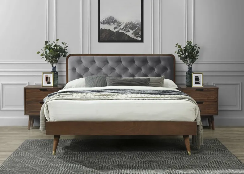 Кровать двуспальная HALMAR CASSIDY 160x200 см серый фото №3